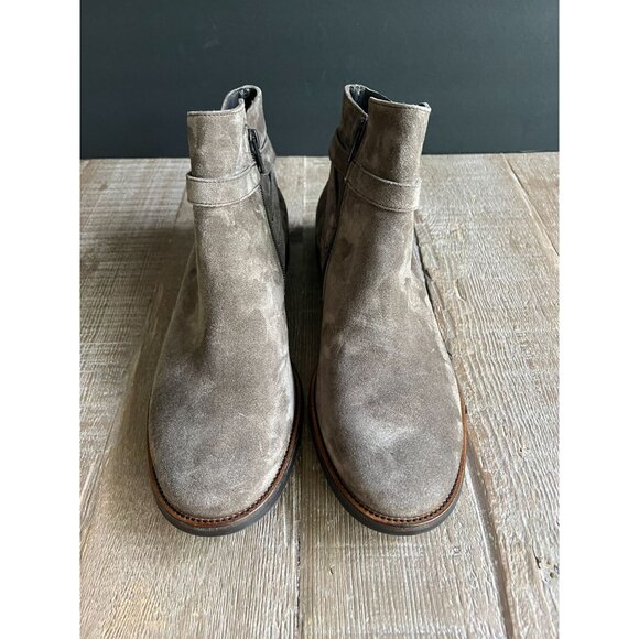 Paul Green Reeve Booties Taupe Suede Ankle Boots W/ Buckle Size UK 7.5/ US 10 - Picture 5 of 9